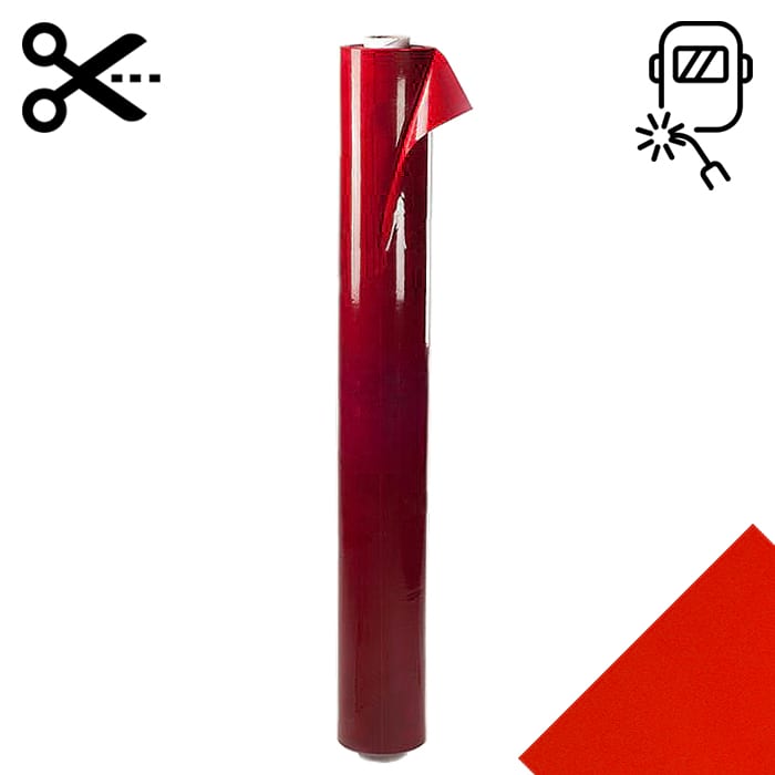 Lamela spawalnicza w kolorze czerwonym o wymiarze 1400 mm x 0.4 mm cięta na wymiar